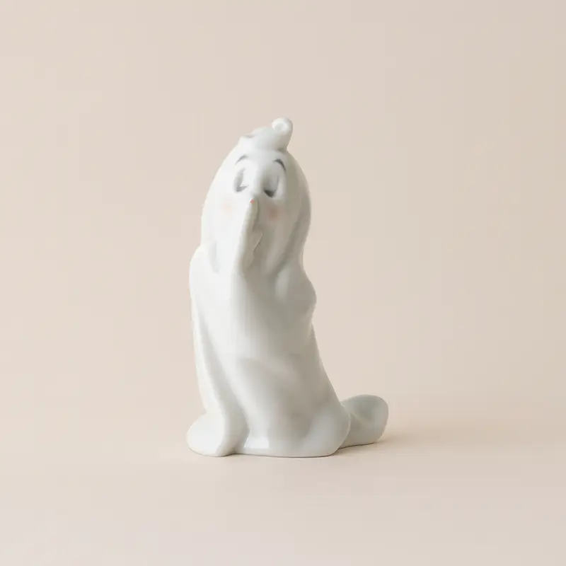 Nao Fantasmino Jeepers Creeper Porcellana Lladró Bianco H 9,5 cm