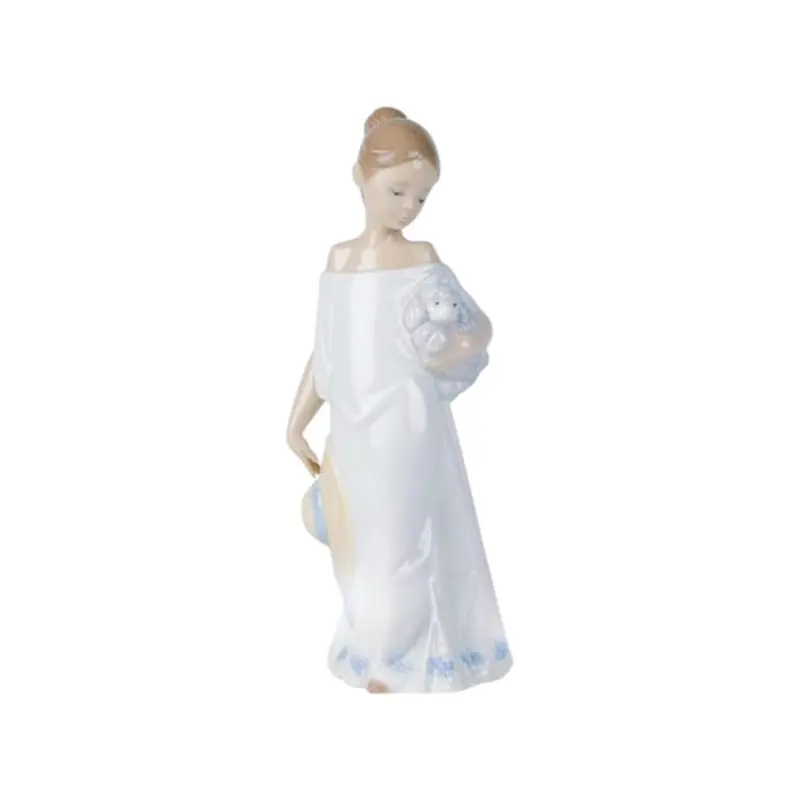 Nao Statuina Porcellana Insieme in Campagna 21x8 cm