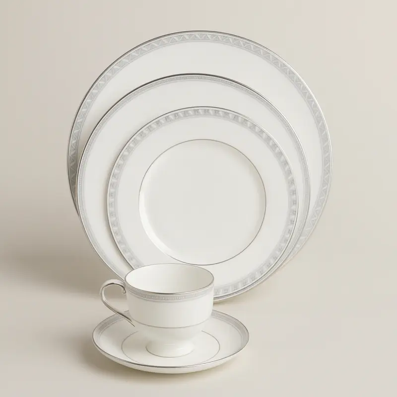 Narumi Set 4pz Space Moon Piatto Tazza Porcellana Fine Decorata