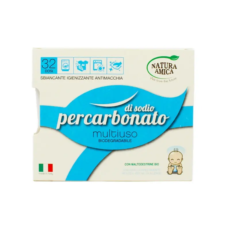 NATURA AMICA PERCARBONATO DI SODIO MULTIUSO SBIANCANTE IGIENIZZANTE ANTIMACCHIA 100% BIODEGRADABILE ECODETERSIVO 400 GRAMMI