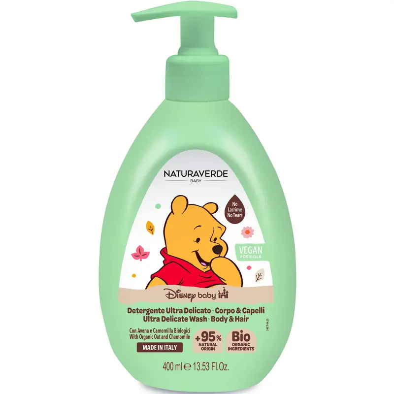 NATURAVERDE BIO DISNEY BABY DETERGENTE ULTRA DELICATO CORPO & CAPELLI PUMP 400 ML