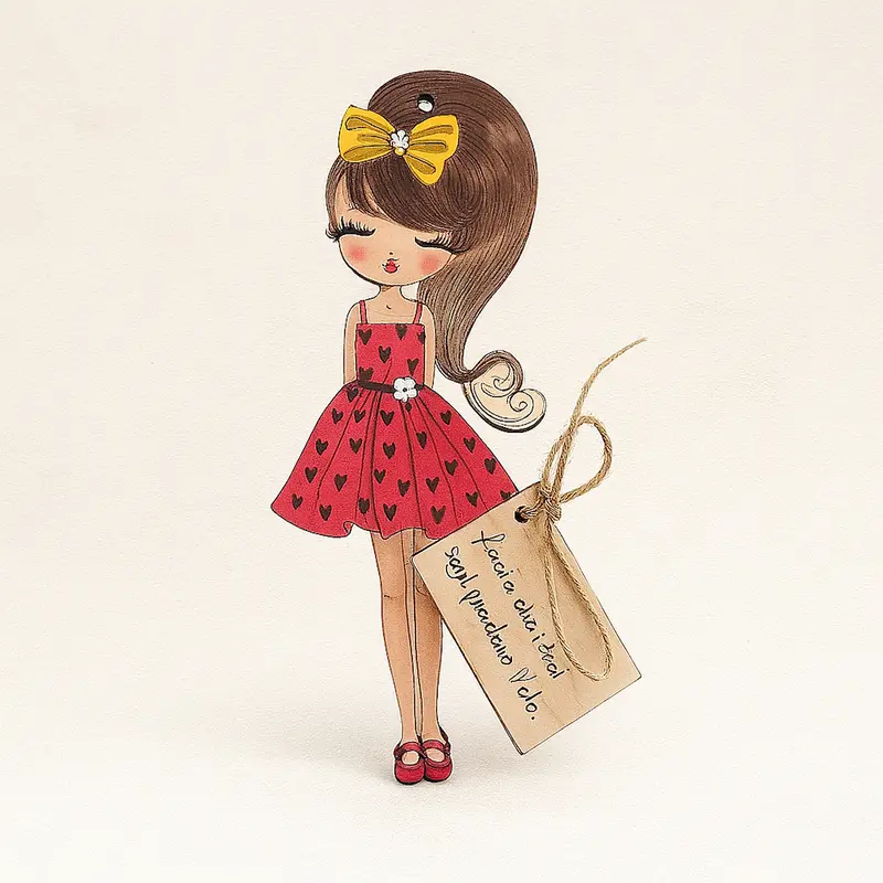 Negò Bambolina Dolls Legno con Tag 22 cm Made in Italy
