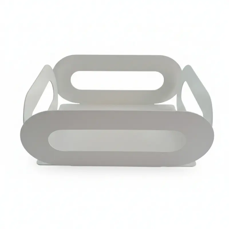 Negò Centrotavola Vassoio Fruttiera in Metallo Bianco 27x21 cm