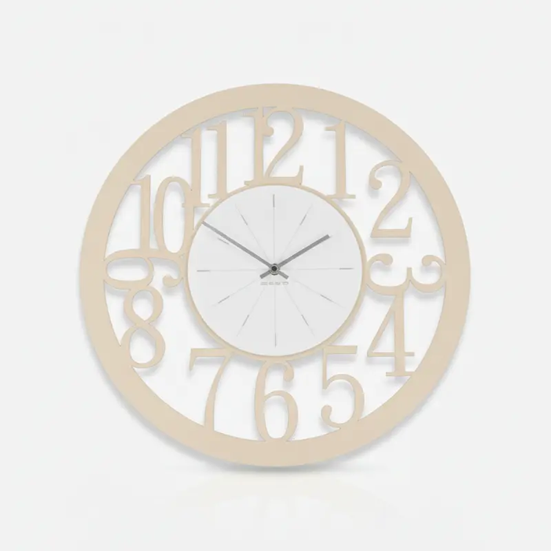 Negò Orologio da Parete Moderno in Metallo Panna Ø 50 cm