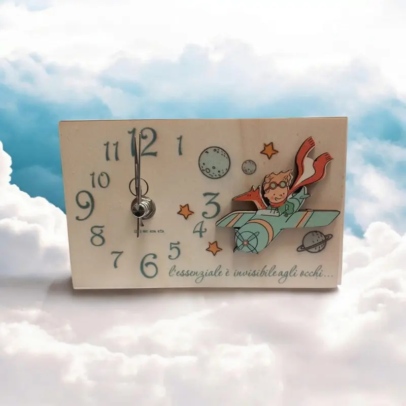 Negò Piccolo Principe Orologio Aereo Artigianale 15,5x10 cm