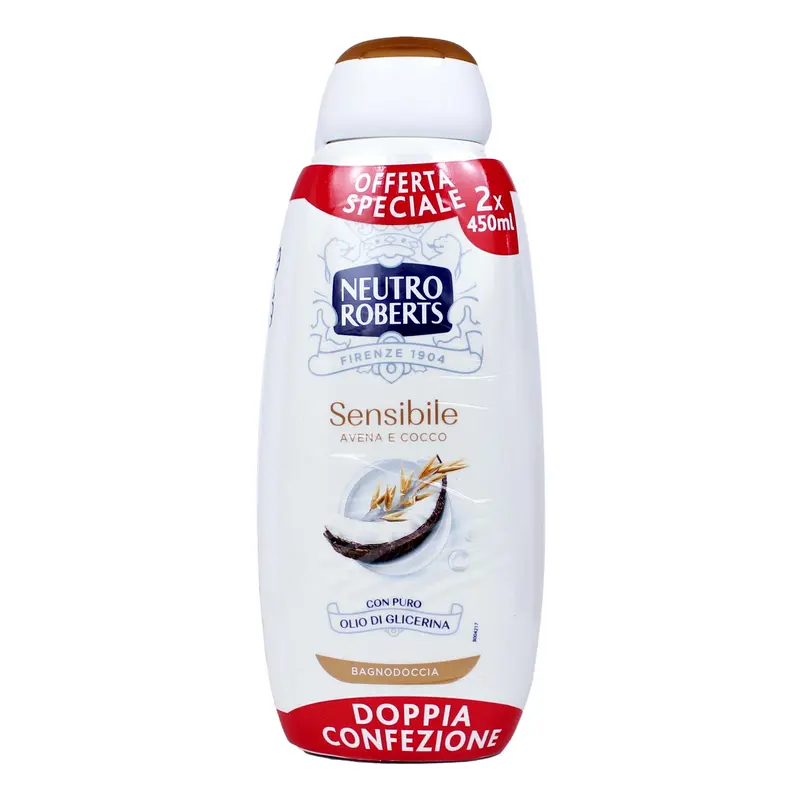 NEUTRO ROBERTS BAGNODOCCIA PELLE SENSIBILE CON AVENA E COCCO 450 ML - 2 PEZZI