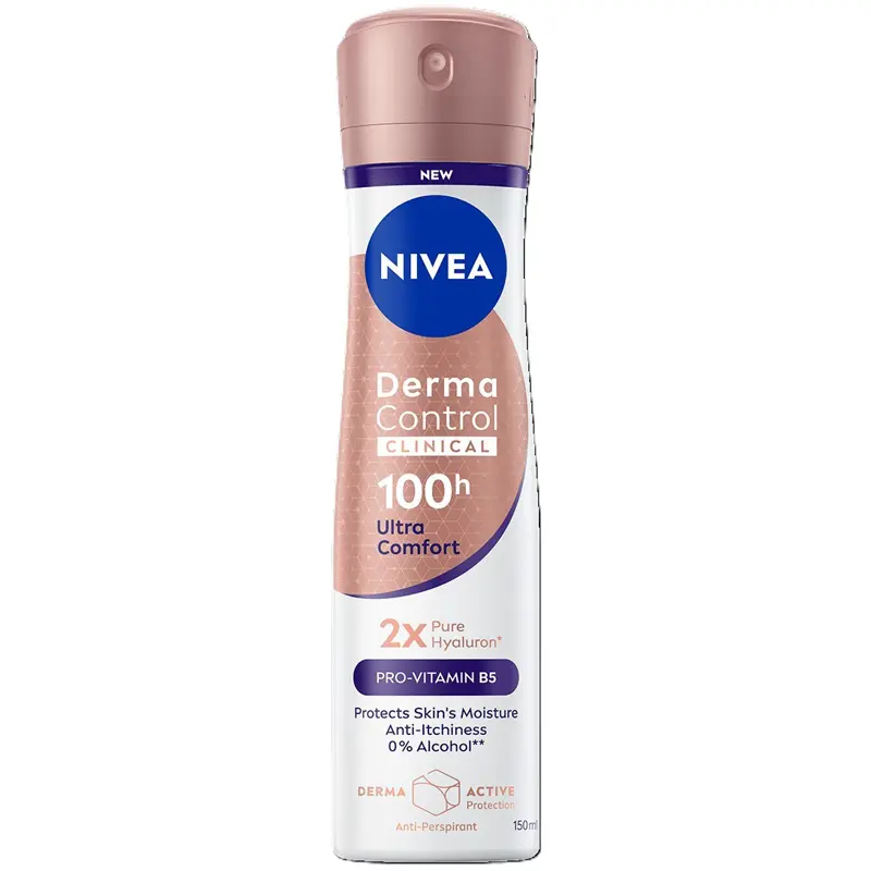 NIVEA DEODORANTE DERMA CONTROL CLINICAL ULTRA COMFORT SPRAY 150 ML