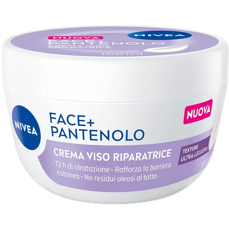 NIVEA FACE+ PANTENOLO CREMA VISO RIPARATRICE VASO 72h IDRATAZIONE 100 ML