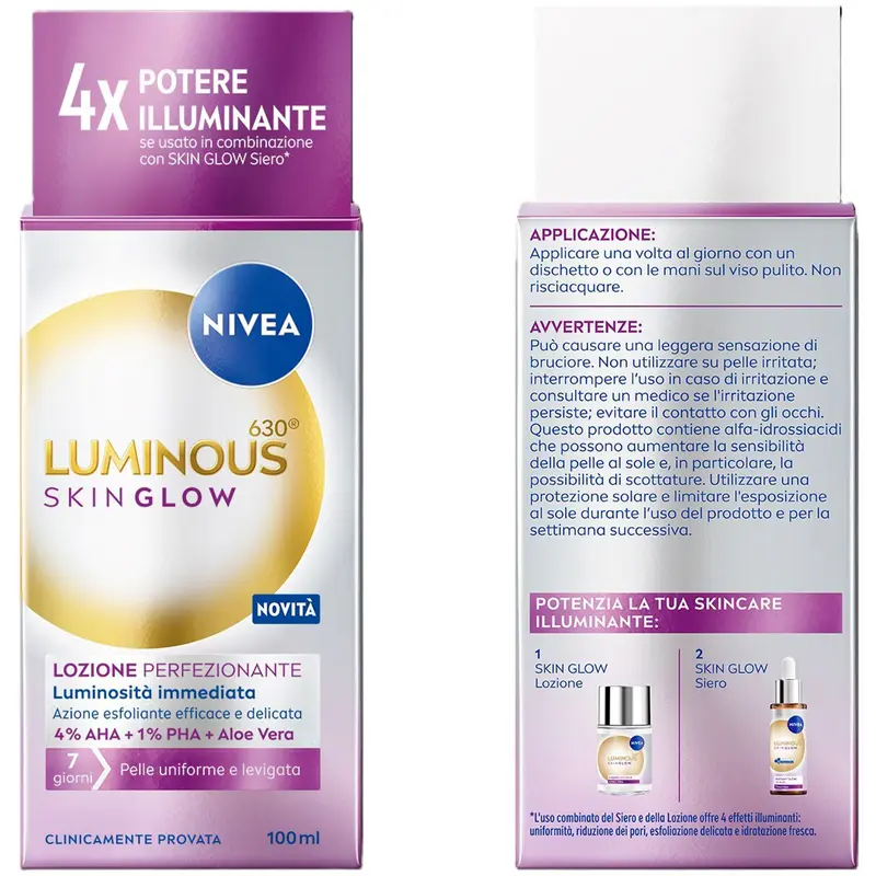 NIVEA VISO LUMINOUS 630 LOZIONE PERFEZIONANTE LUMINOSITA' IMMEDIATA 100 ML