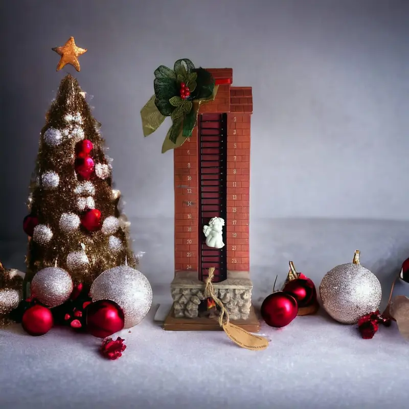 Noel Calendario Avvento Legno Angelo Magnete H 40 cm
