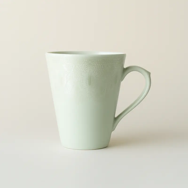 Noel Mug Porcellana Bianca Decoro Platino 10x9 cm