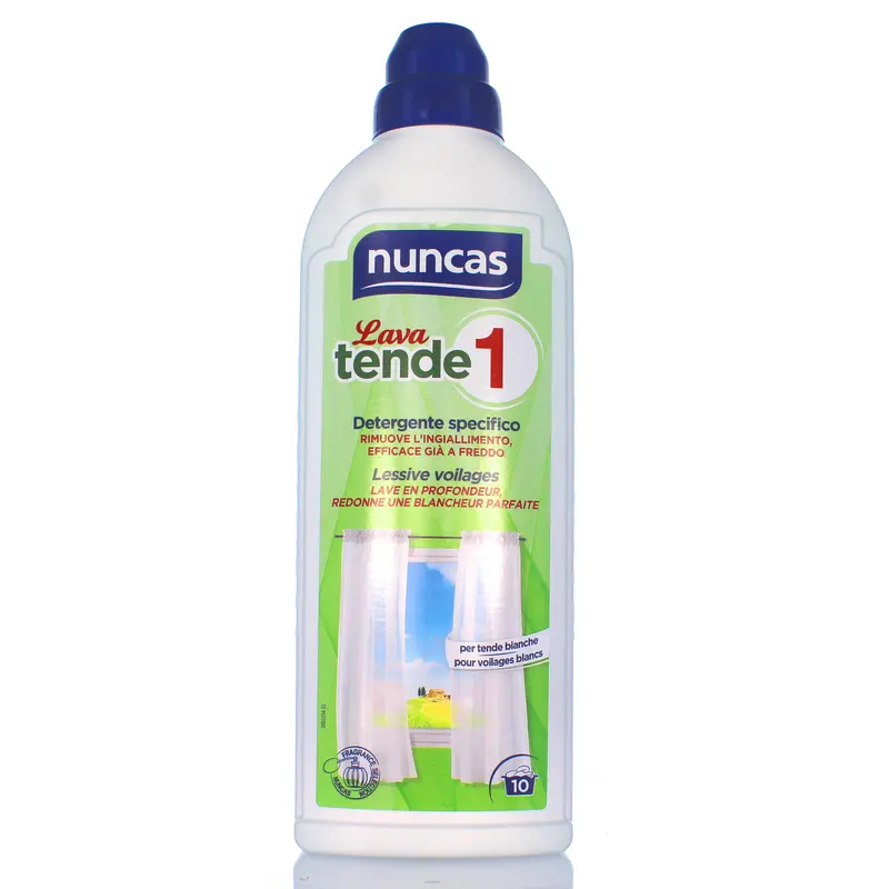 NUNCAS DETERSIVO BUCATO LIQUIDO SPECIFICO TENDE 0,75 lt LAVA 1 LT.