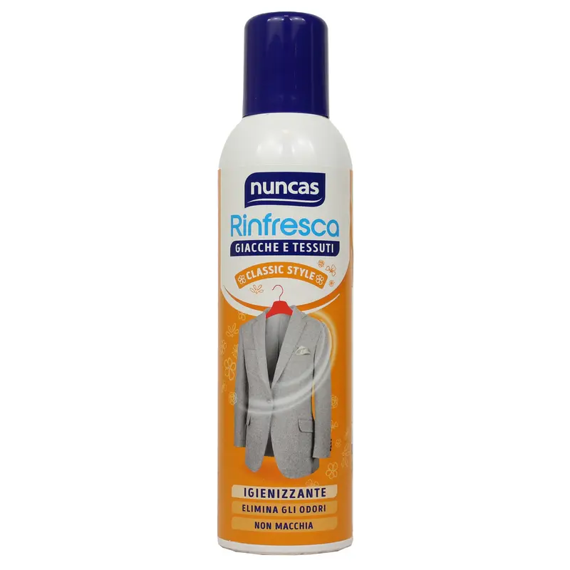 NUNCAS RINFRESCA GIACCHE E TESSUTI SPRAY 250 ML.