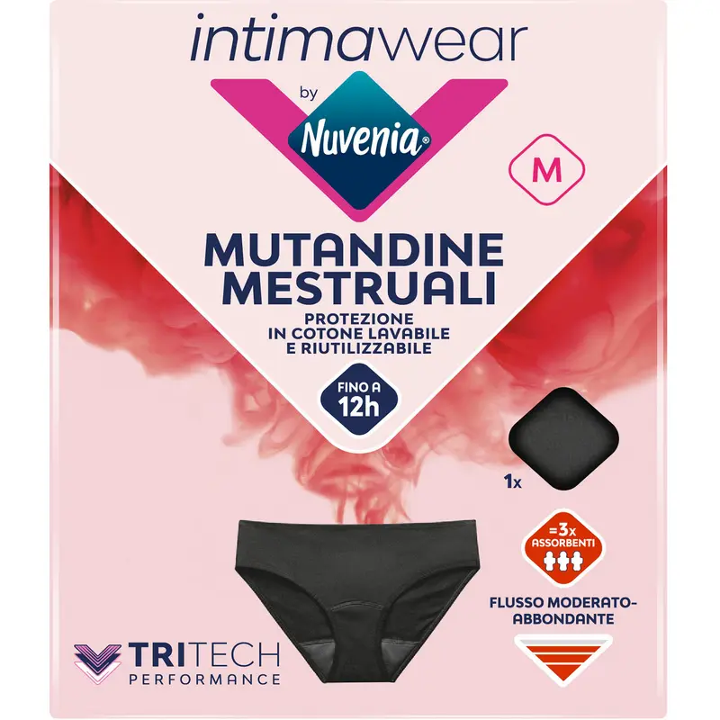 NUVENIA INTIMA WEAR MUTANDINE MESTRUALI BLACK TAGLIA M