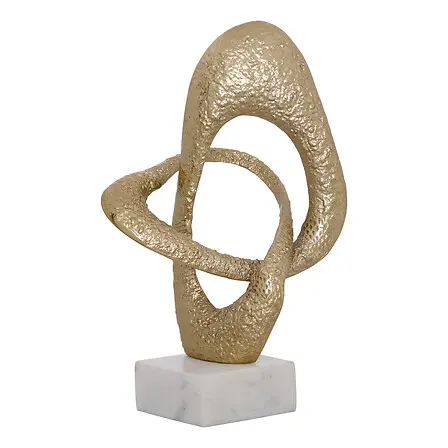 Oggetto decorativo astratto colore oro | Rohome