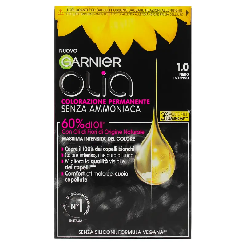 OLIA COLORAZIONE PERMANENTE SENZA AMMONIACA 1.0 NERO INTENSO