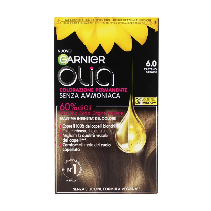 OLIA COLORAZIONE PERMANENTE SENZA AMMONIACA 6,0 CASTANO CHIARO