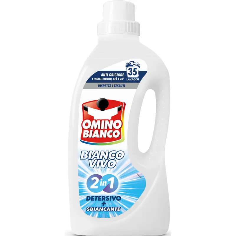 OMINO BIANCO DETERSIVO BUCATO LIQUIDO BIANCOVIVO 2in1 35 LAVAGGI 1400 ML