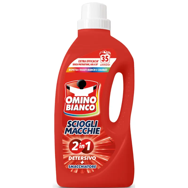 OMINO BIANCO DETERSIVO BUCATO LIQUIDO SCIOGLIMACCHIE 2in1 35 LAVAGGI 1400 ML