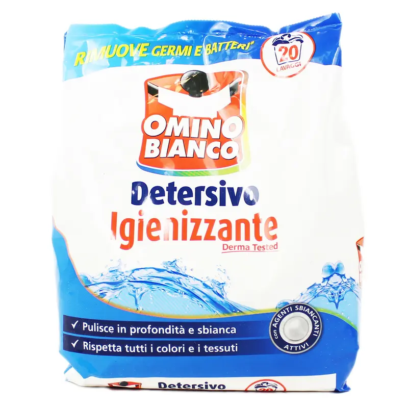 OMINO BIANCO DETERSIVO+IGIENIZZANTE 20 LAVAGGI KG 1,100