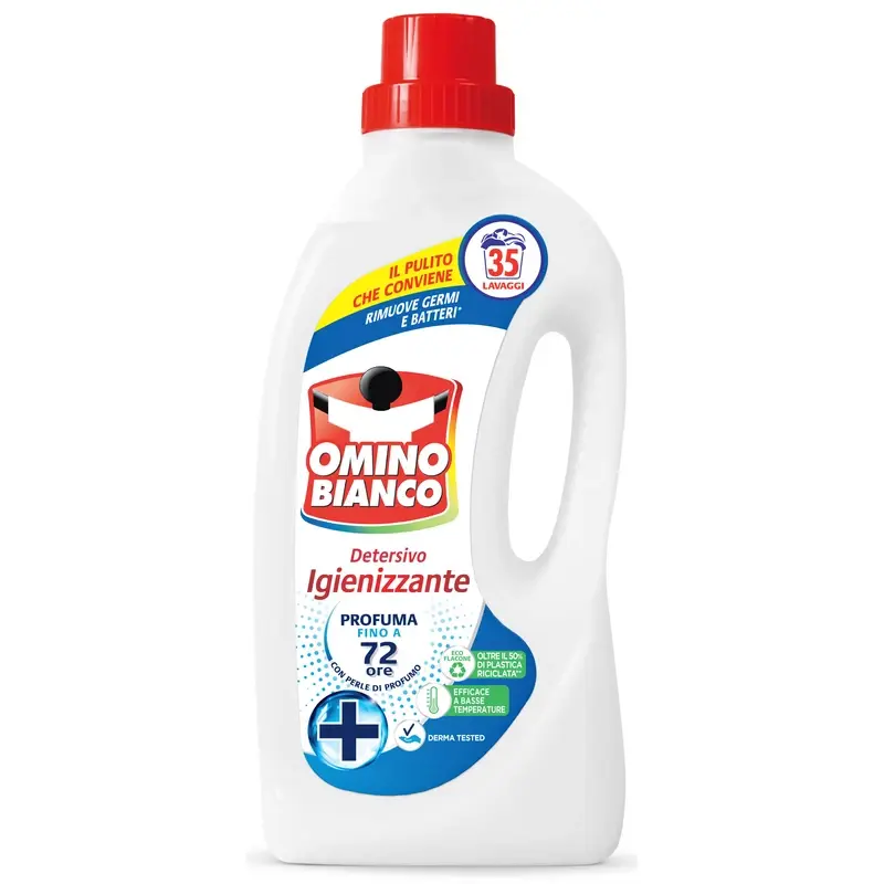OMINO BIANCO DETERSIVO LIQUIDO IGIENIZZANTE BUCATO LAVATRICE 35 LAVAGGI 1400 ML