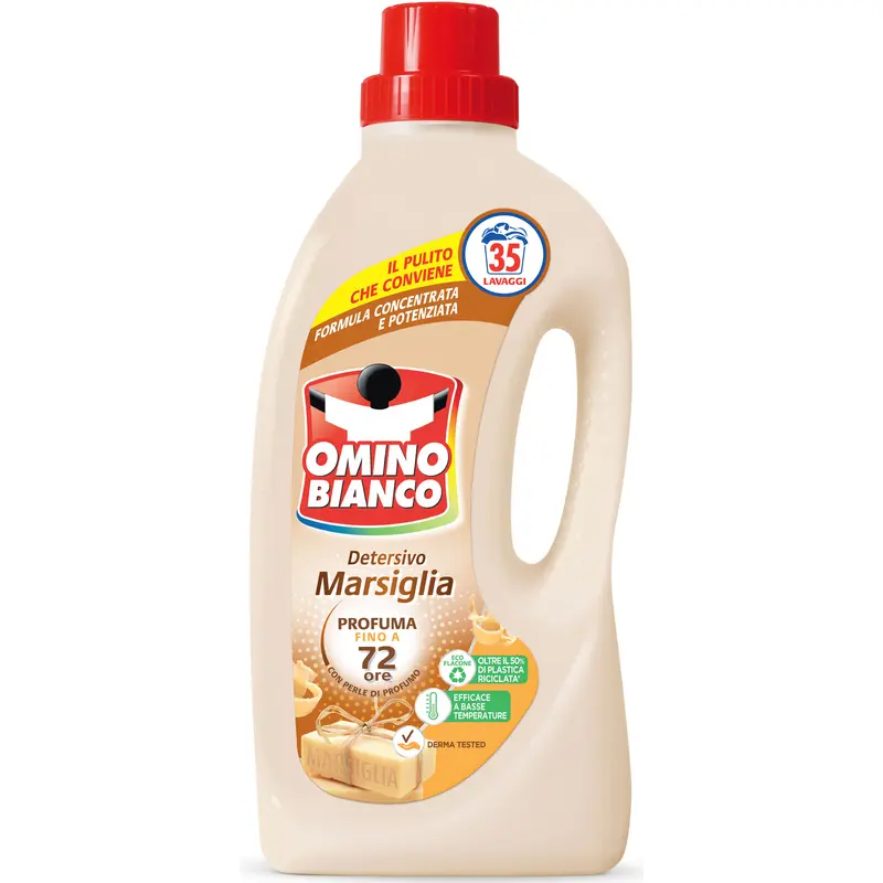 OMINO BIANCO DETERSIVO LIQUIDO MARSIGLIA BUCATO LAVATRICE 35 LAVAGGI 1400 ML
