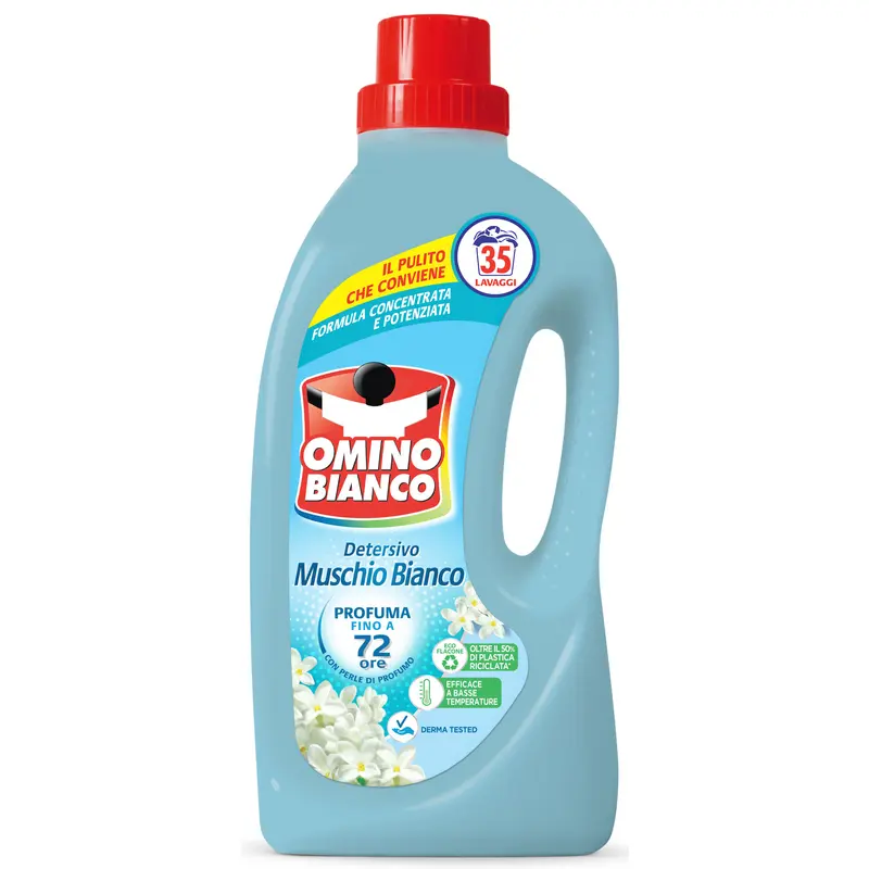 OMINO BIANCO DETERSIVO LIQUIDO MUSCHIO BIANCO BUCATO LAVATRICE 35 LAVAGGI 1400 ML