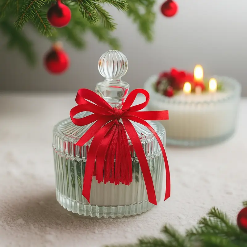 Onde Creazioni – Porta Candela con Scatola 12,5 cm Natale