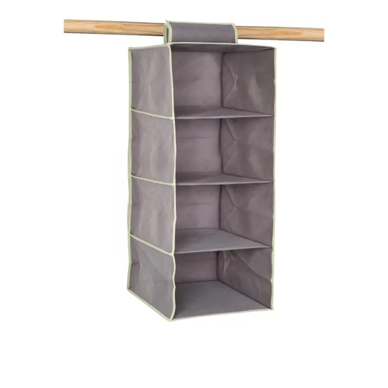 Organizer Portaoggetti Appendere Armadio 4 Ripiani 80 x 30 x 30 cm Salvaspazio Divisori Interno Pieghevole Contenitore Vestiti Scarpe