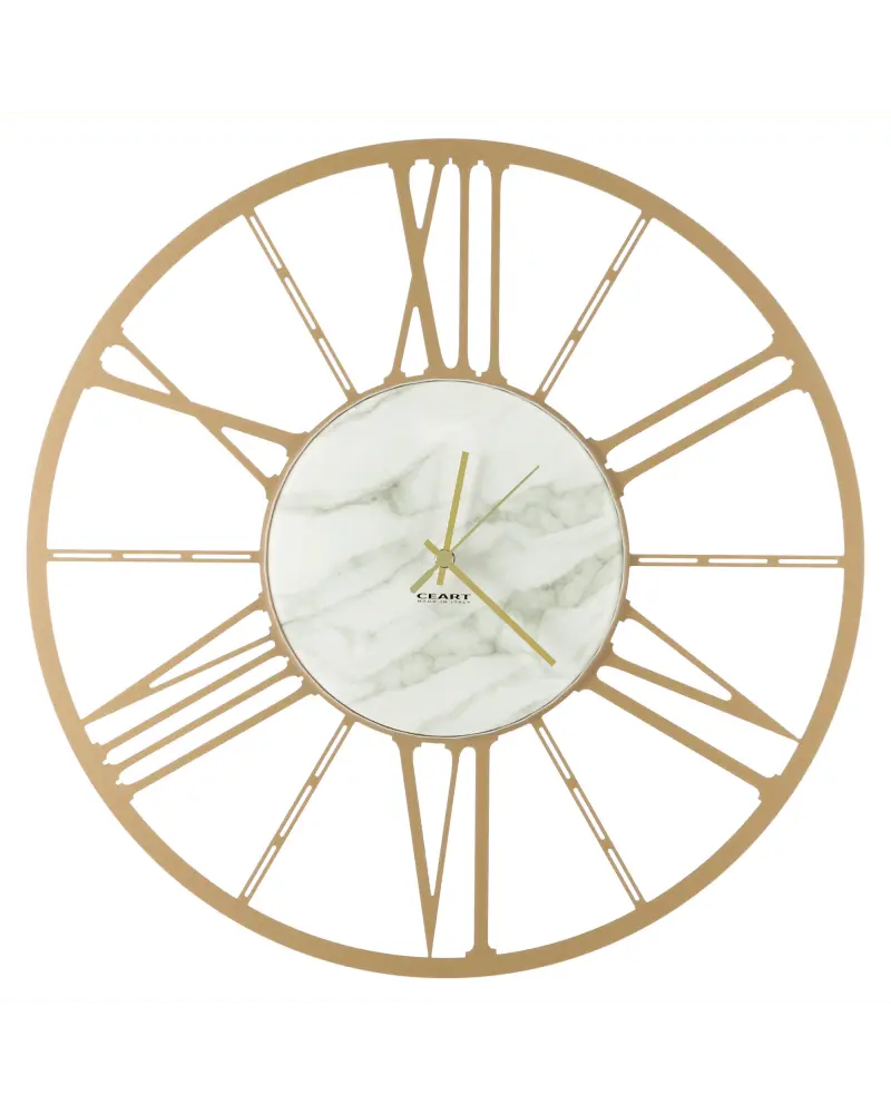 Orologio ruota con vetro centrale effetto marmo d.50cm | Rohome