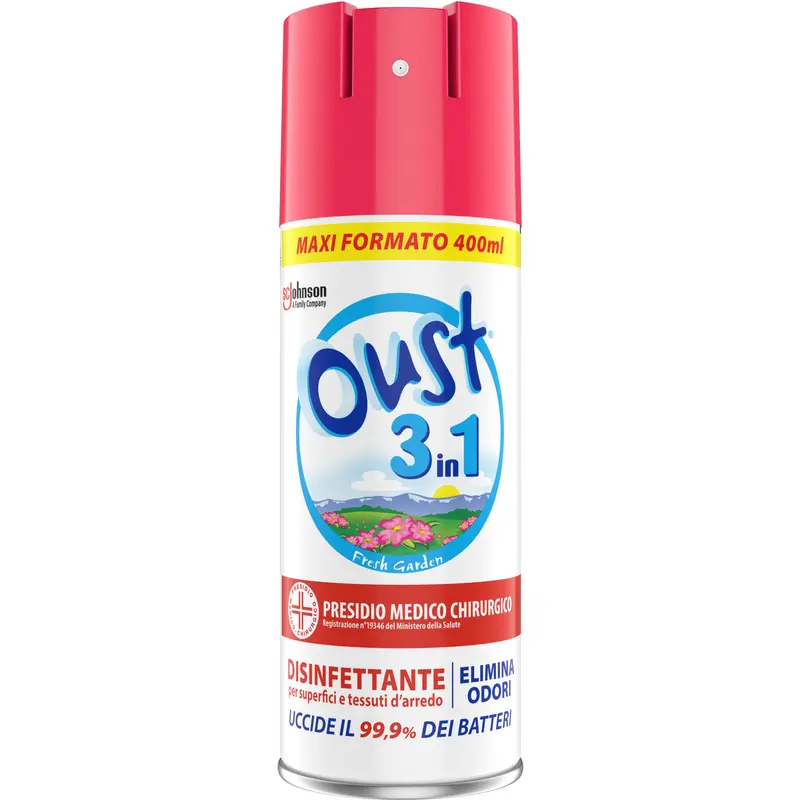 OUST 3in1 DISINFETTANTE ELIMINA ODORI FRESH GARDEN SPRAY MAXI FORMATO 400 ML