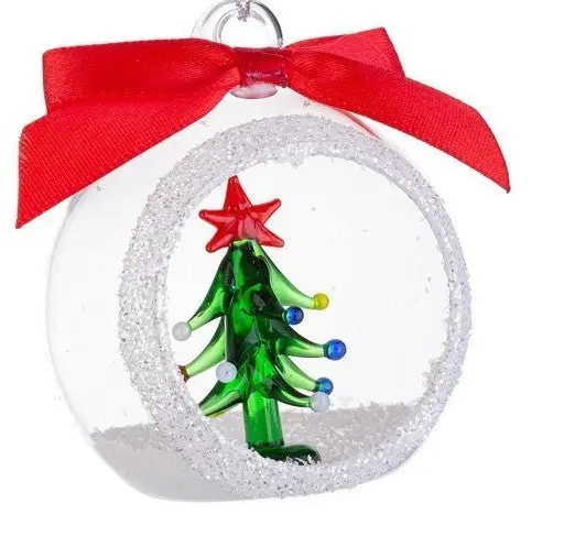 Palla di Natale vetro con soggetto all'interno | Rohome