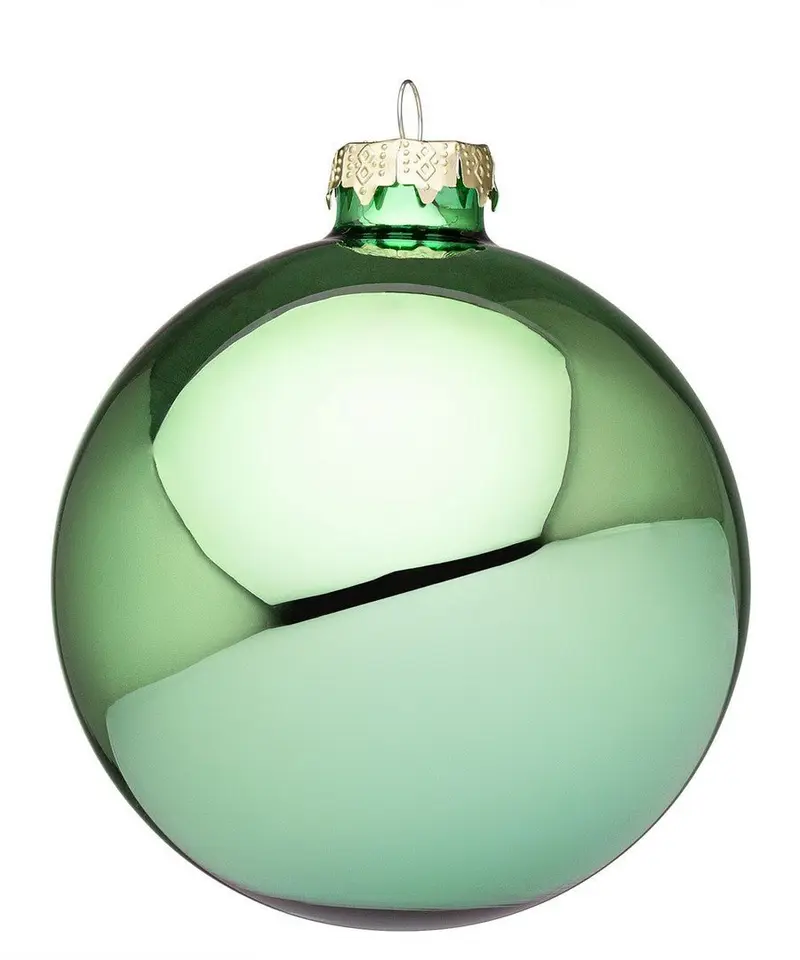 Palla di Natale vetro verde caraibi lucido D. 10cm | Rohome
