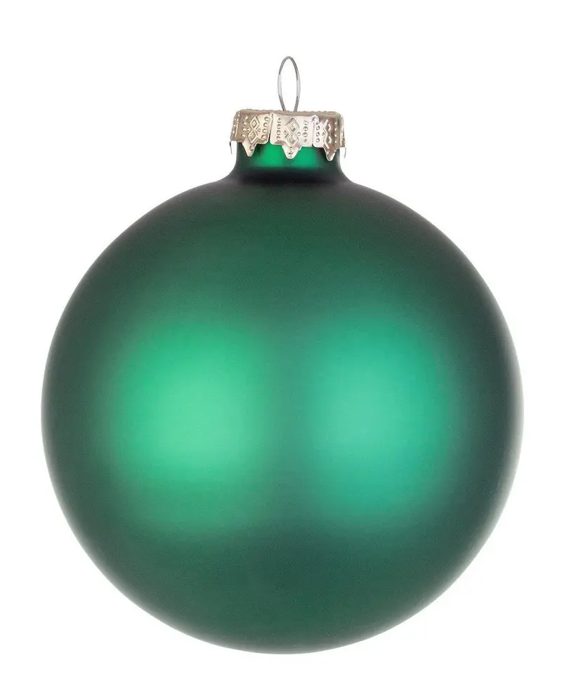 Palla di Natale vetro verde smeraldo opaco D. 10cm | Rohome