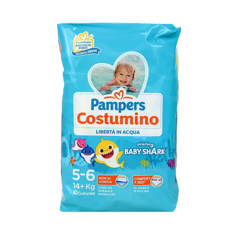 PAMPERS IL COSTUMINO 5-6 JUNIOR 14+ KG 10 PZ - PER IL MARE E PISCINA