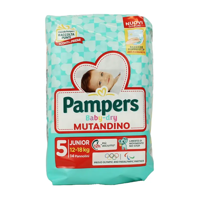 PAMPERS PANNOLINI BABY DRY MUTANDINO 5 JUNIOR 13 PZ 12-18 KG