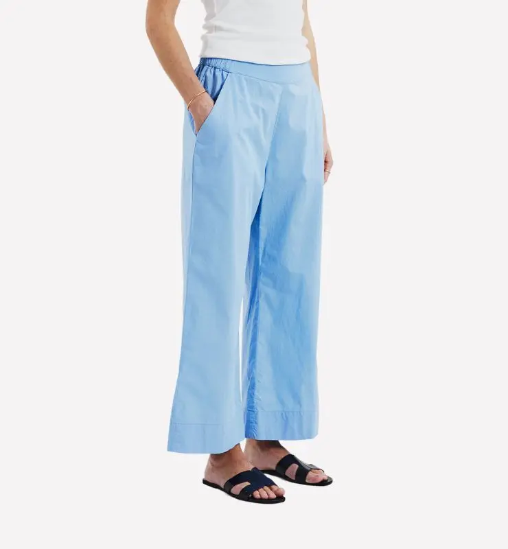 Pantaloni crop in popeline 100% Cotone Biologico