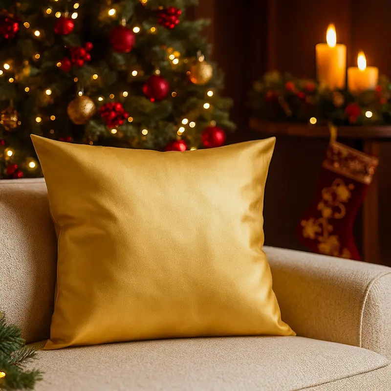 Paola Rolando Cuscino Oro Velvet Tessuto Decorativo 43x43 cm