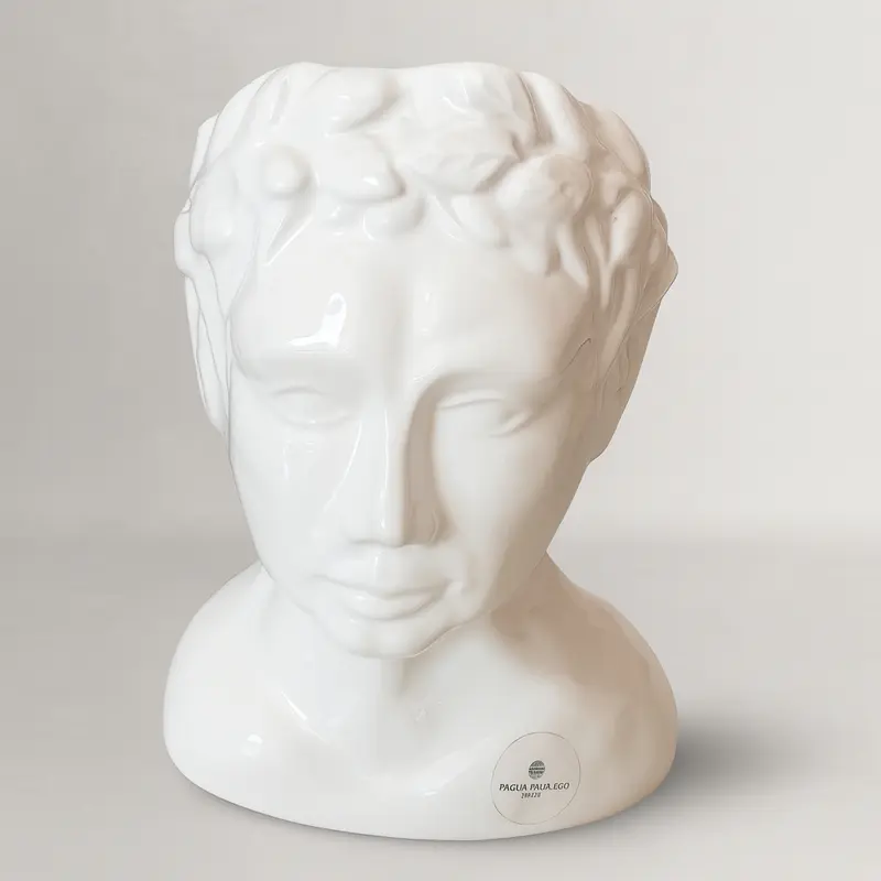Paola Rolando Testa Volto Vaso Porta Candele H 23x18 cm