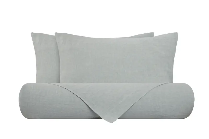 Parure copripiumino in puro lino stone washed Grigio Fumo