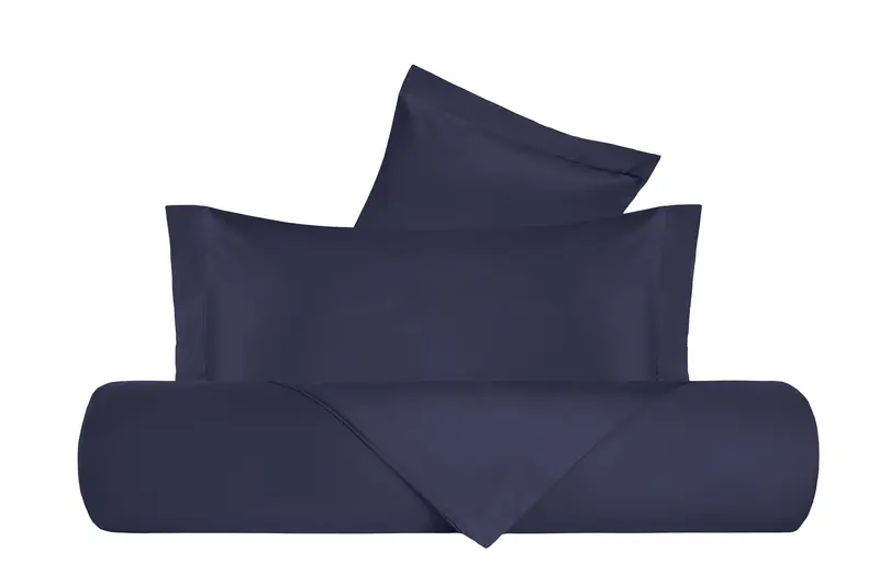Parure Copripiumino in Raso di puro cotone Blu Notte