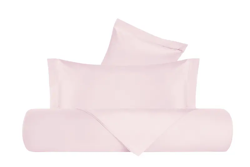 Parure Copripiumino in Raso di puro cotone Rosa