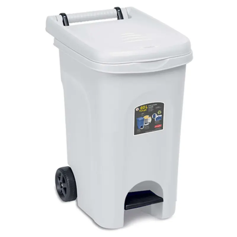 Pattumiera Bidone Urban Con Pedale 60 Litri Bianco - 51X40X65H Cm