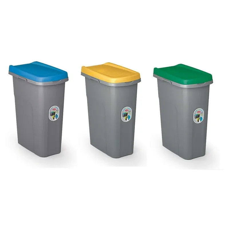 Pattumiera Eco System 15 Litri Grigio/Verde