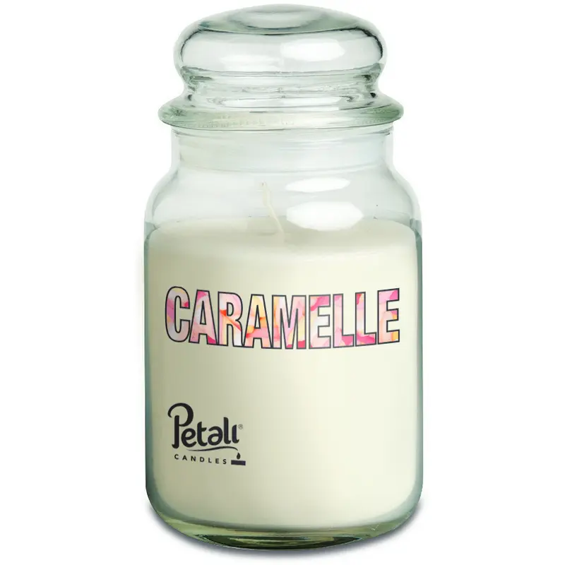 PETALI CANDELA PROFUMATA ZUCCHERIERA GRANDE 100 ORE CARAMELLE