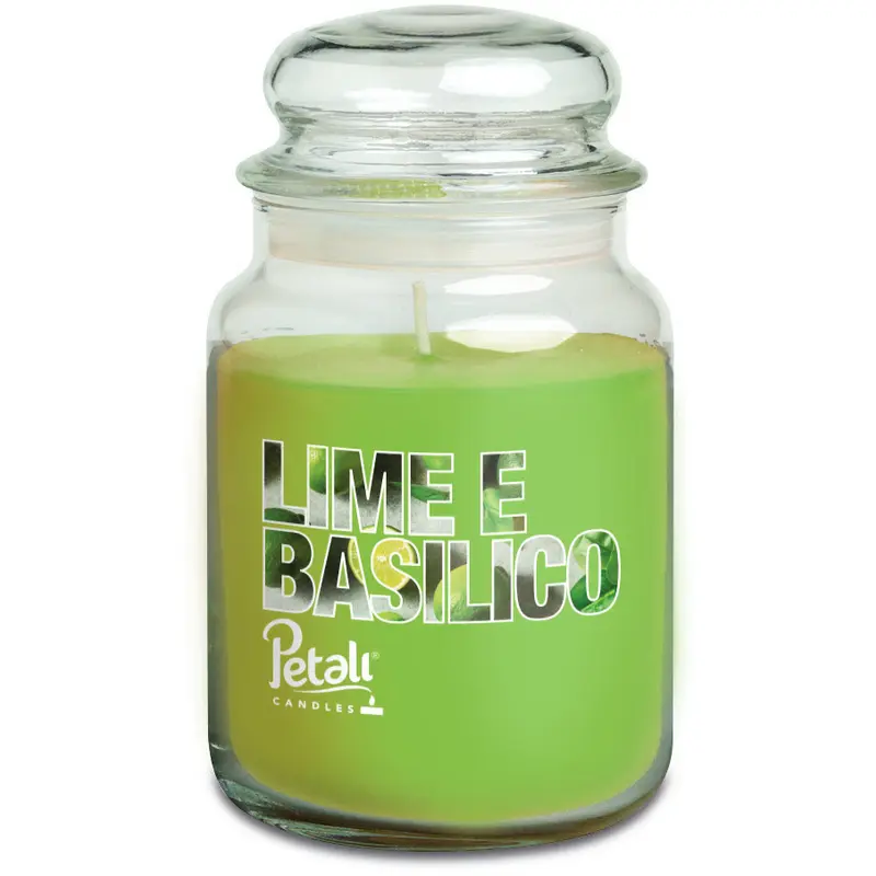 PETALI CANDELA PROFUMATA ZUCCHERIERA GRANDE LIME E BASILICO 100 ORE