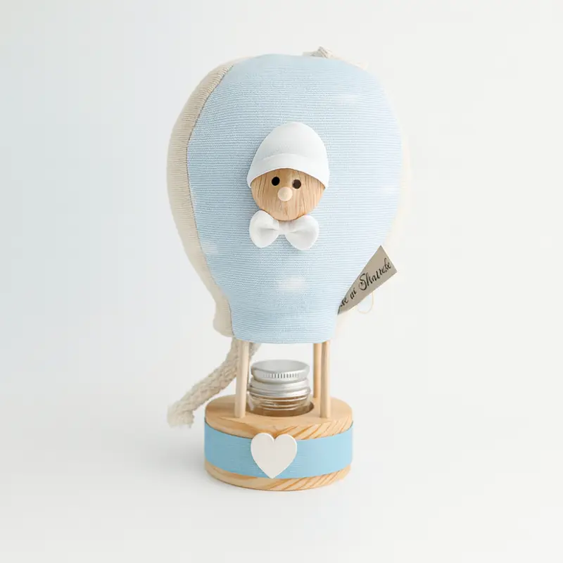 Petit Amour Mongolfiera Pinocchio Diffusore Celeste H 20 cm