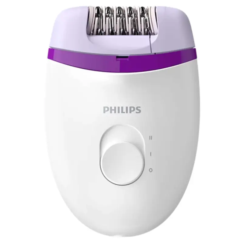Philips Satinelle Essential Epilatore compatto con cavo bianco e lilla BRE225/00