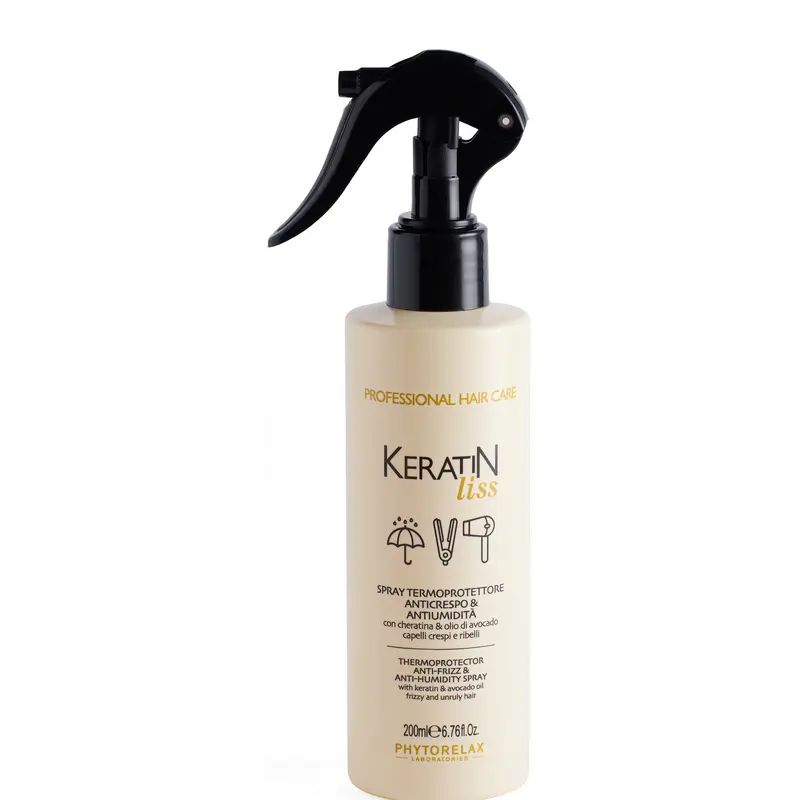 PHYTORELAX KERATIN LISS SPRAY TERMOPROTETTORE ANTICRESPO & ANTIUMIDITA' PROFESSIONAL HAIR CARE CON CHERATINA E OLIO DI AVOCADO 200 ML