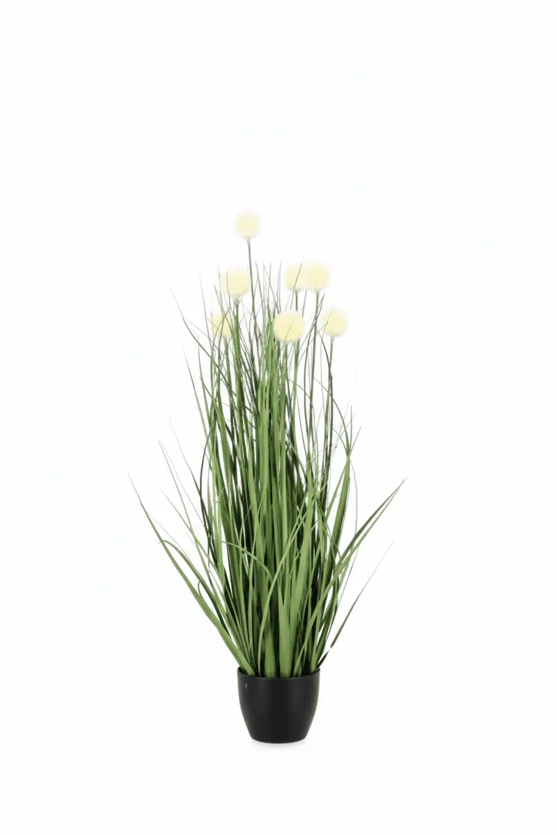 Pianta artificiale piumino (eriophorum) bianco con vaso | Rohome